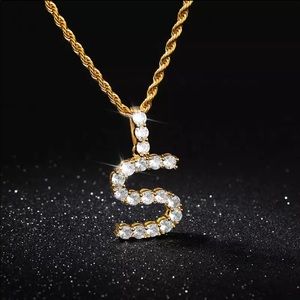 zircon initial necklace 18inch